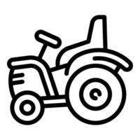 icono de tractor, estilo de esquema vector