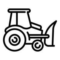 icono de excavadora de tractor, estilo de contorno vector