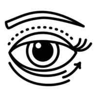 icono facial de levantamiento de ojos, estilo de contorno vector