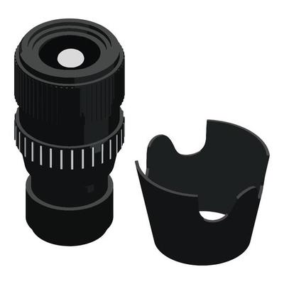 Camera lens protection icon, isometric style