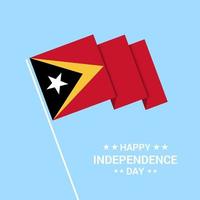 diseño tipográfico del día de la independencia de timor oriental con vector de bandera