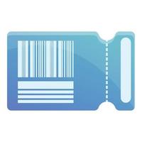 Bar code bus ticket icon, cartoon style vector