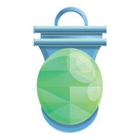 Protection amulet icon, cartoon style vector