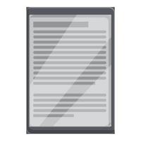 E-book tablet application icon, cartoon style vector