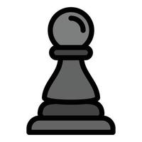 Play pawn piece icon, outline style vector