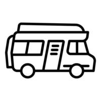 icono de autocaravana, estilo de esquema vector