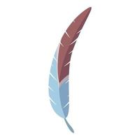 Wing feather icon, cartoon style vector