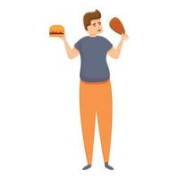 hábito de comer icono de comida, estilo de dibujos animados vector