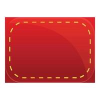 Red cloth label icon, cartoon style vector