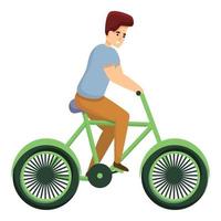 Lifestyle bike ride icon, cartoon style vector