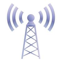 Remote access tower icon, cartoon style vector