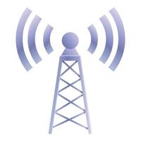 Remote access tower icon, cartoon style vector