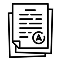 Evaluated test paper icon, outline style vector