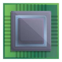 Processor icon, cartoon style vector