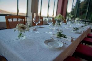 Table prepared for the wedding photo