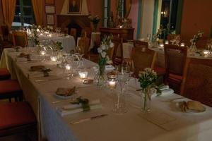 Table prepared for the wedding photo