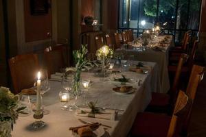 Table prepared for the wedding photo