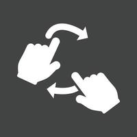 Rotate with Two Hands Glyph Inverted Icon vector