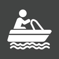 Boating Glyph Inverted Icon vector