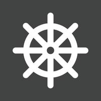 Ship Wheel Glyph Inverted Icon vector