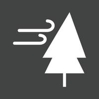 árbol con icono de glifo de viento invertido vector