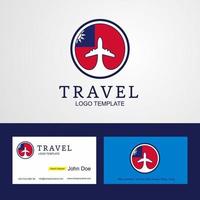 diseño de logotipo y tarjeta de visita de bandera de círculo creativo de taiwán de viaje vector