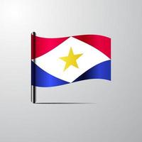 saba waving Shiny Flag design vector