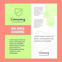 Sheild Company Brochure Title Page Design Company profile annual report presentations leaflet Vector Background