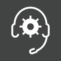 Technical Support Glyph Inverted Icon vector