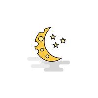 Flat Crescent and stars Icon Vector
