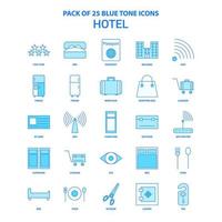 Hotel Blue Tone Icon Pack 25 Icon Sets vector