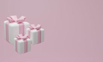 3D gift box background. 3d rendering illustration. photo