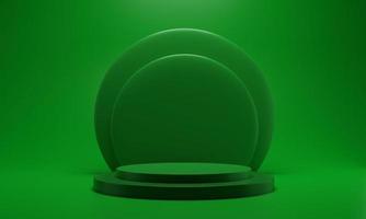 Abstract green background. 3d rendering with podium. Minimal green scene. photo