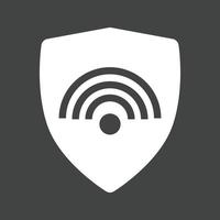 Protected Wifi Glyph Inverted Icon vector