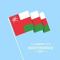 Oman Independence day typographic design with flag vector