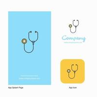Stethoscope Company Logo App Icon and Splash Page Design Creative Business App Design Elements vector