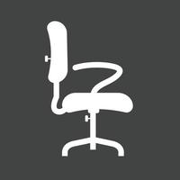 Office Chair II Glyph Inverted Icon vector