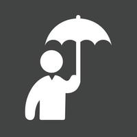 Holding umbrella Glyph Inverted Icon vector