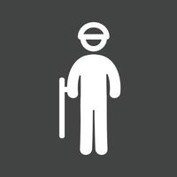 Security Guard Glyph Inverted Icon vector