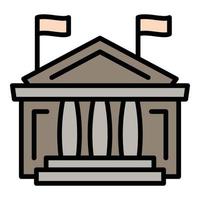 Courthouse icon, outline style vector