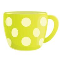 Dotted mug icon, cartoon style vector