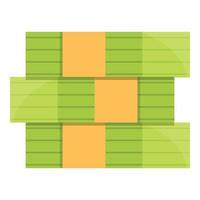 Auction money stack icon, cartoon style vector