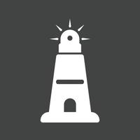 Lighthouse Glyph Inverted Icon vector