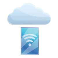Wifi remote access icon, cartoon style vector