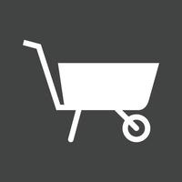 Garden Cart Glyph Inverted Icon vector