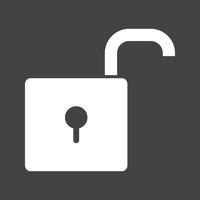 Unlock Glyph Inverted Icon vector