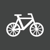 icono de glifo de bicicleta invertido vector