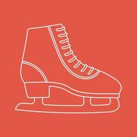 Outline of winter figure skates. vector illustration