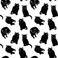 Seamless pattern with black cats. vector illustration