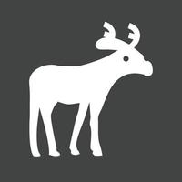 Moose Glyph Inverted Icon vector